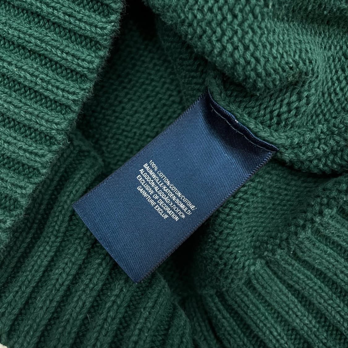 폴로 랄프로렌 화이트포니 그린 반집업 니트 XL 상품이미지5