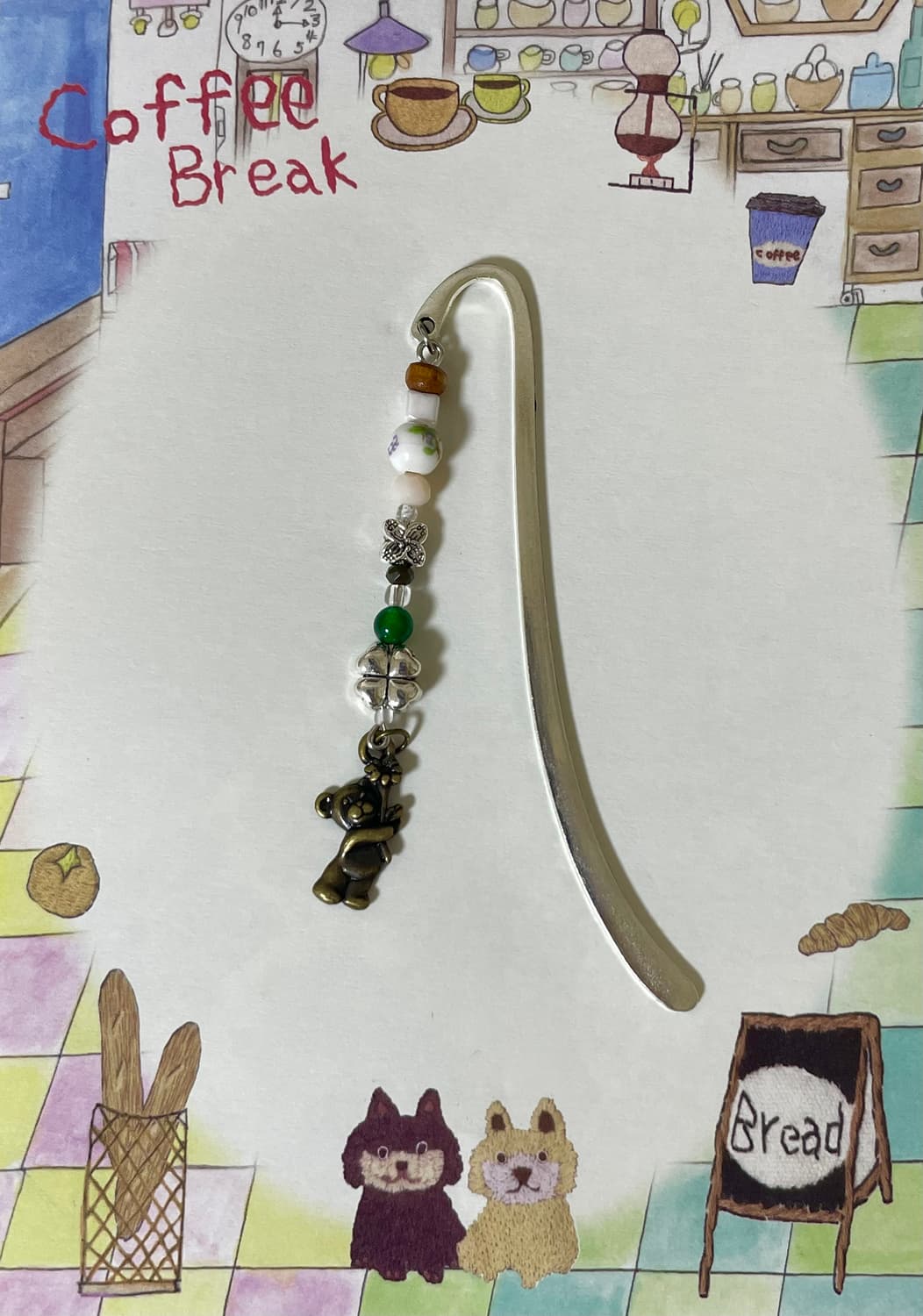 꽃을 든 곰돌이 책갈피 상품이미지1