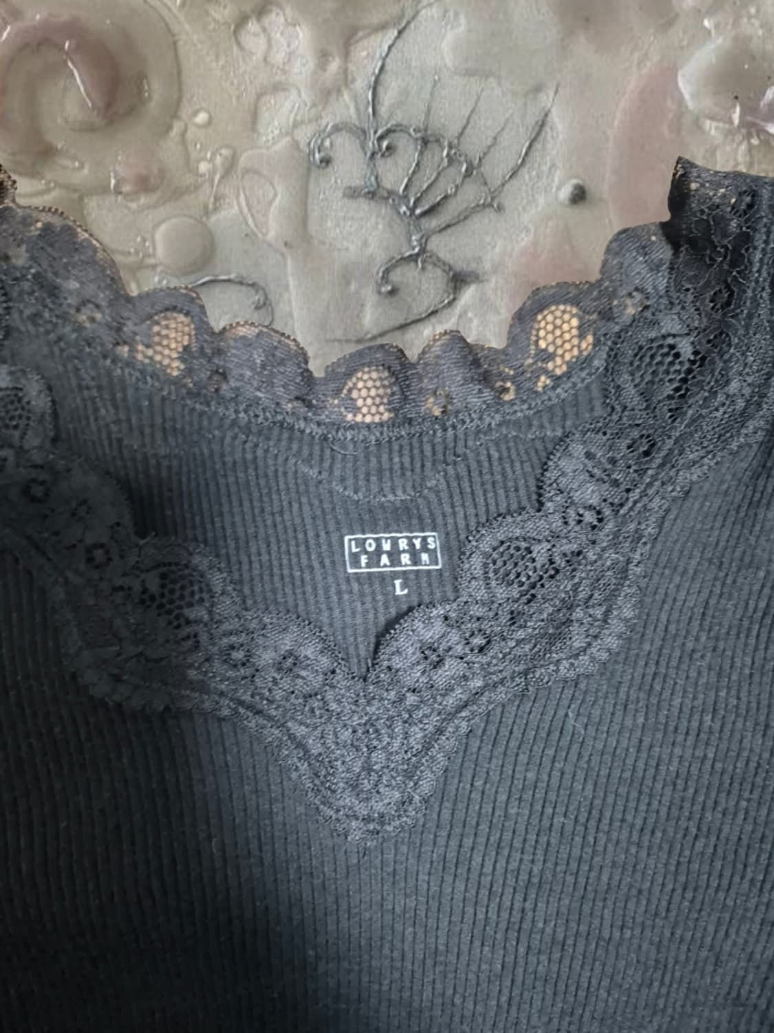 일본 빈티지 로리즈팜 LOWRYS FARM 딱붙탑 레이스 프릴 롱슬리브 상품이미지3