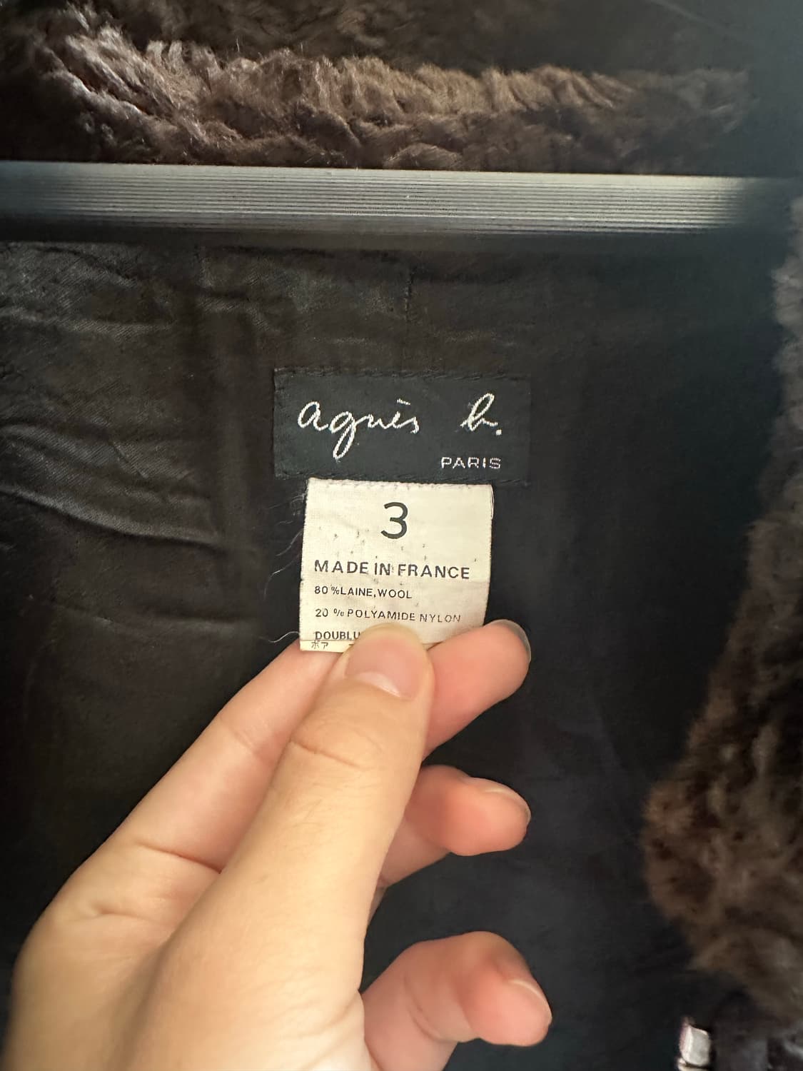 Agnes B(made in france) 빈티지 램스울 코트 상품이미지5