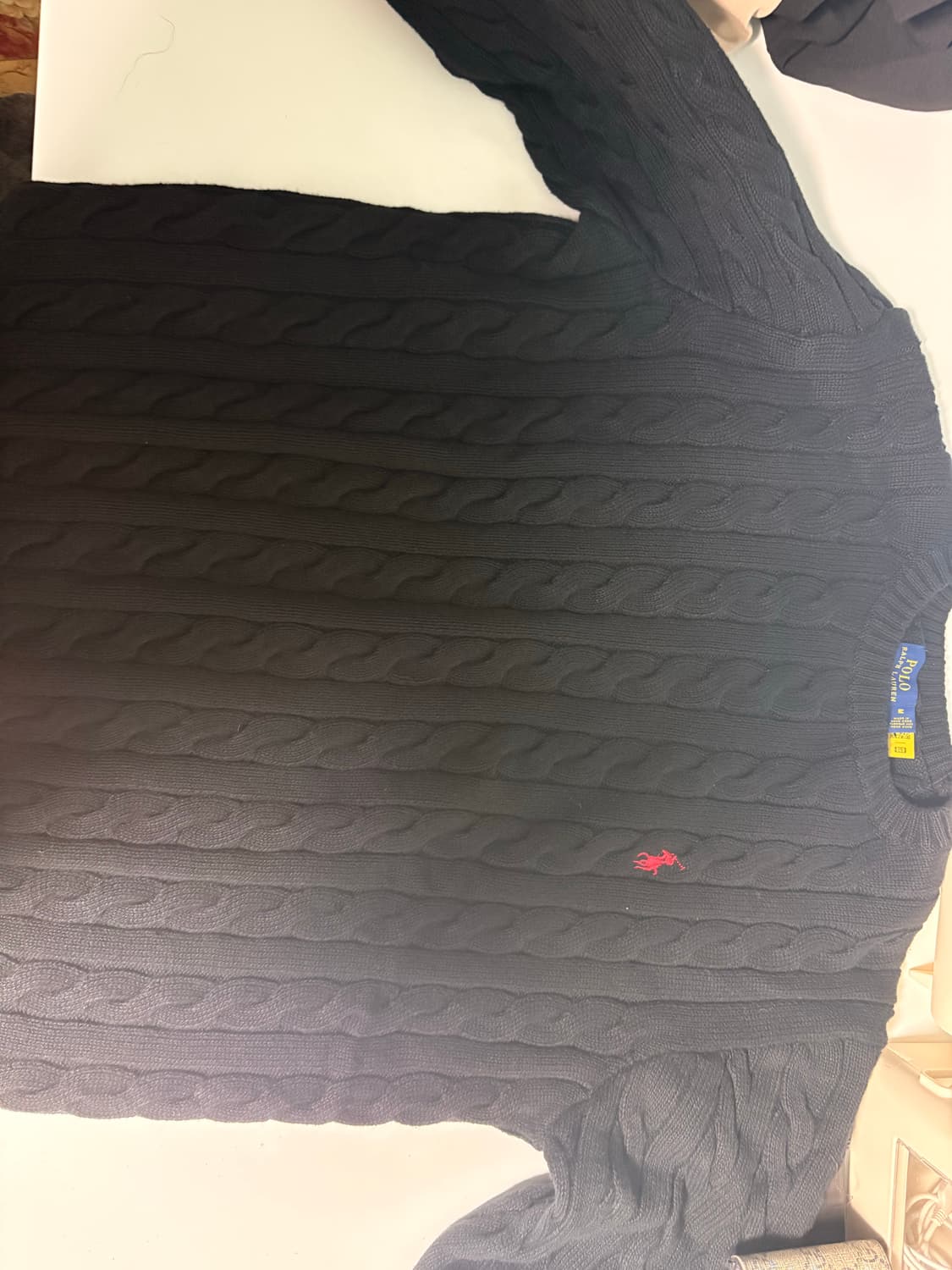 폴로 꽈배기 니트 블랙 상품이미지1