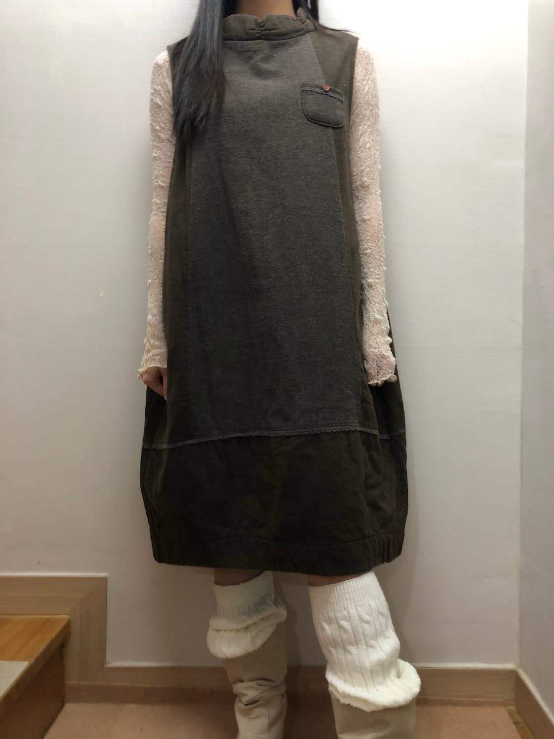 빈티지 다크 브라운 롱 스커트 상품이미지8