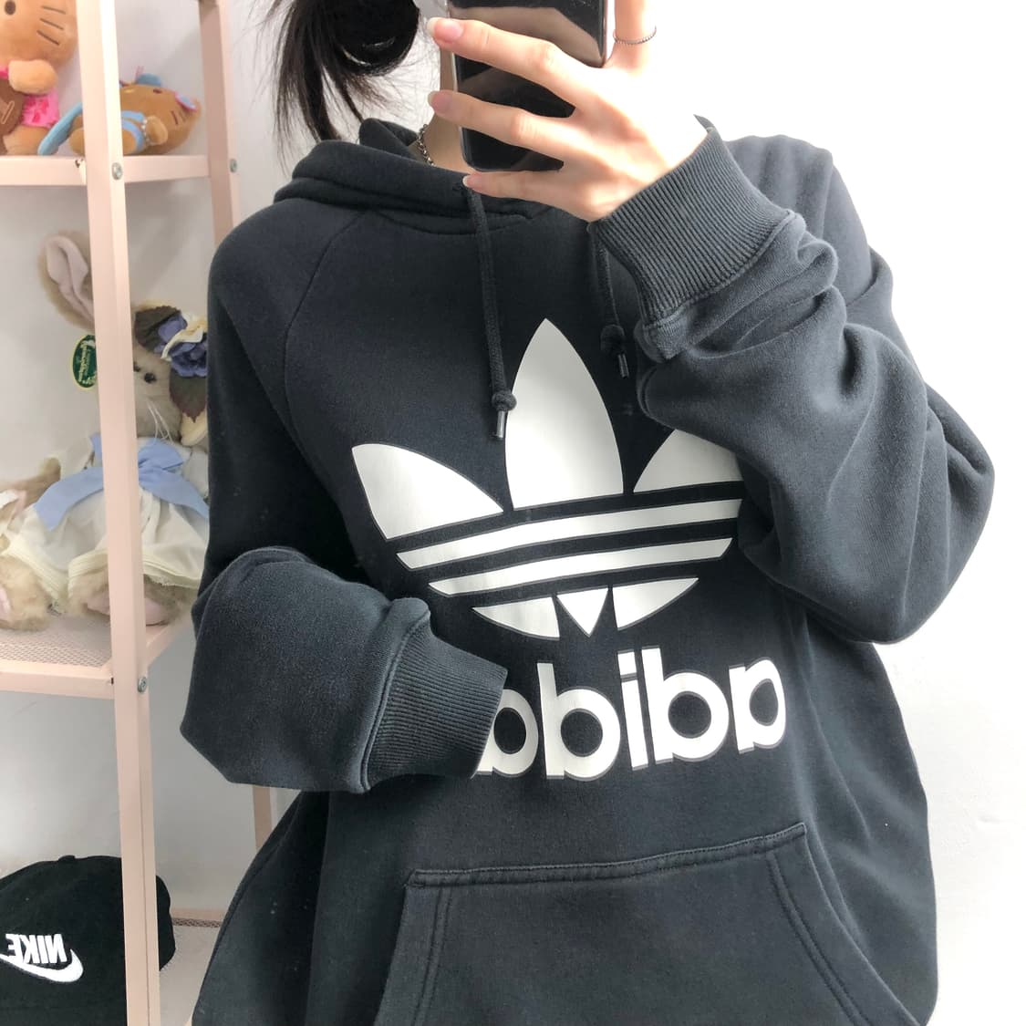 아디다스 블랙 왕아방 후디 상품이미지2