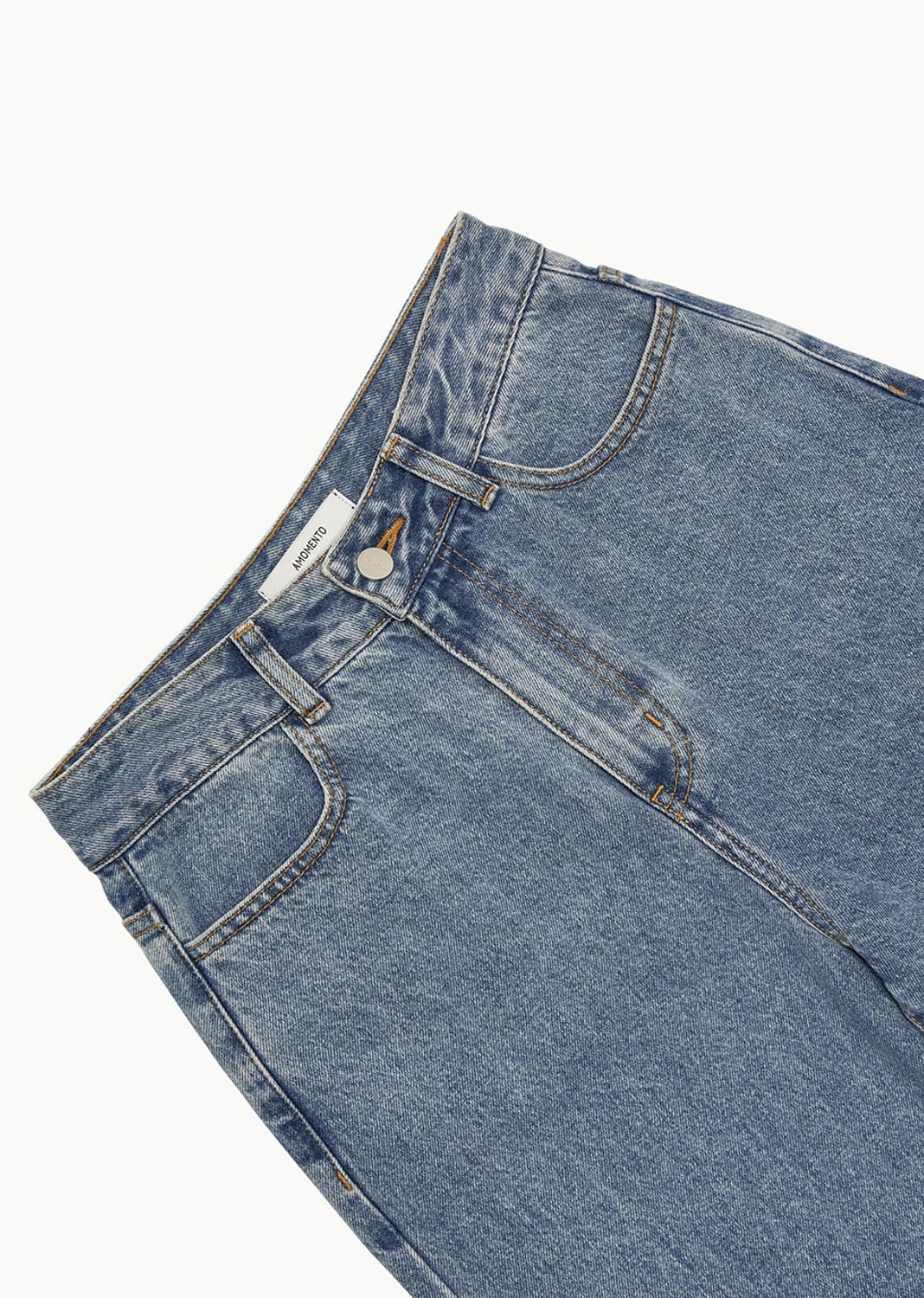 *가격조정X/판매중단예정* 아모멘토 시그니처 코튼 데님 미드 블루 상품이미지1