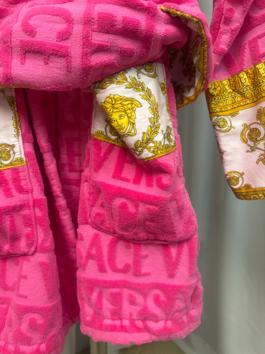 versace home bathrobe women short pink  상품이미지7