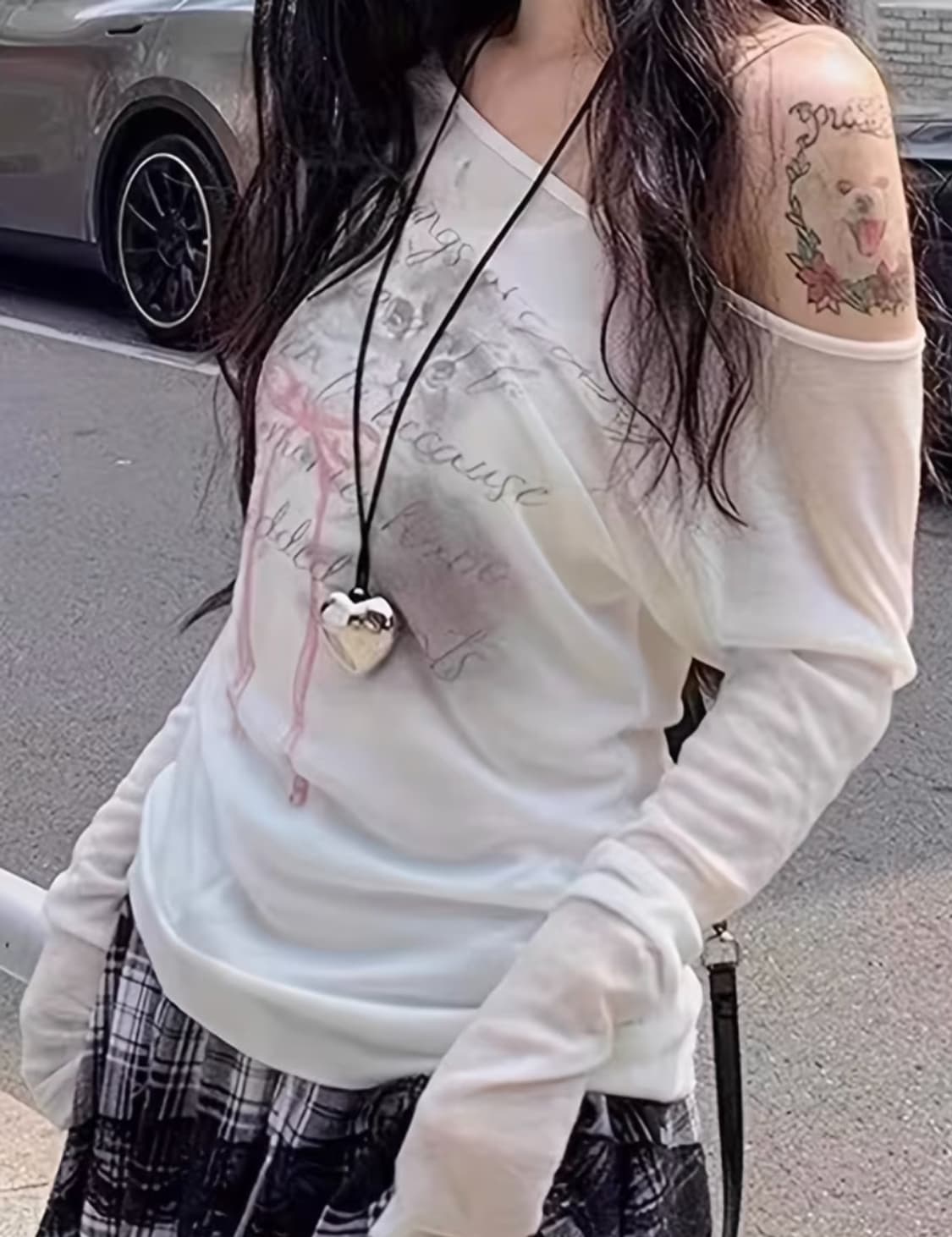 화이트 시스루 레이어드 롱슬리브 상품이미지2