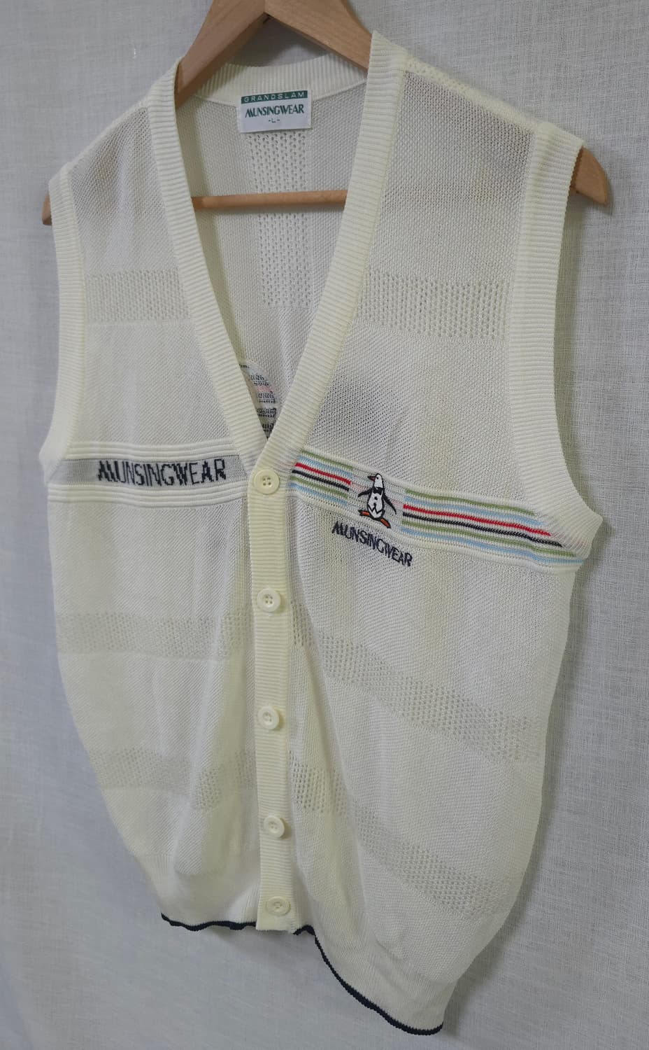 먼싱웨어 일본수입 정품 니트 베스트 골프웨어 여름 조끼 여성 77 상품이미지4