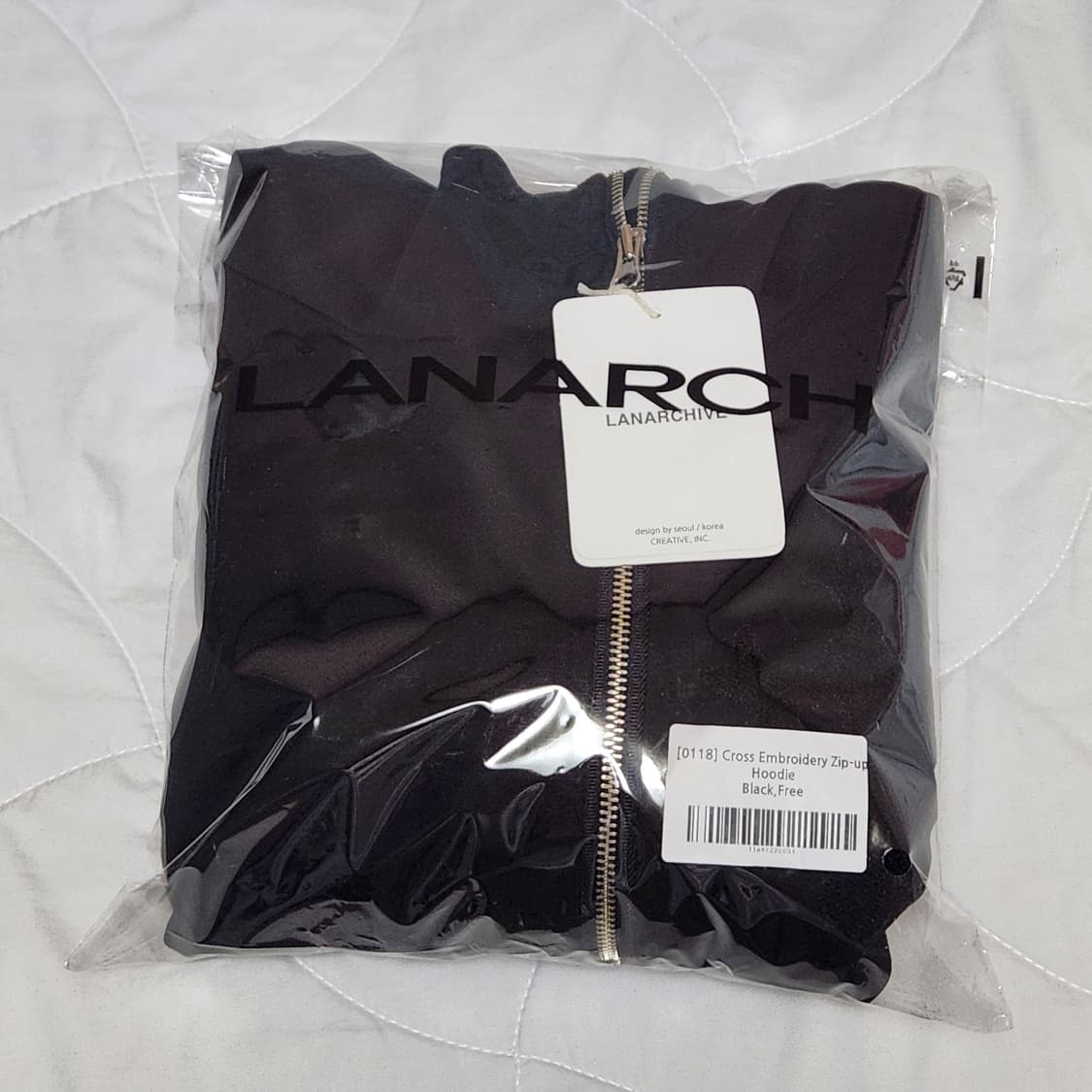 랜아카이브 크로스 자수 집업 후디 상품이미지4