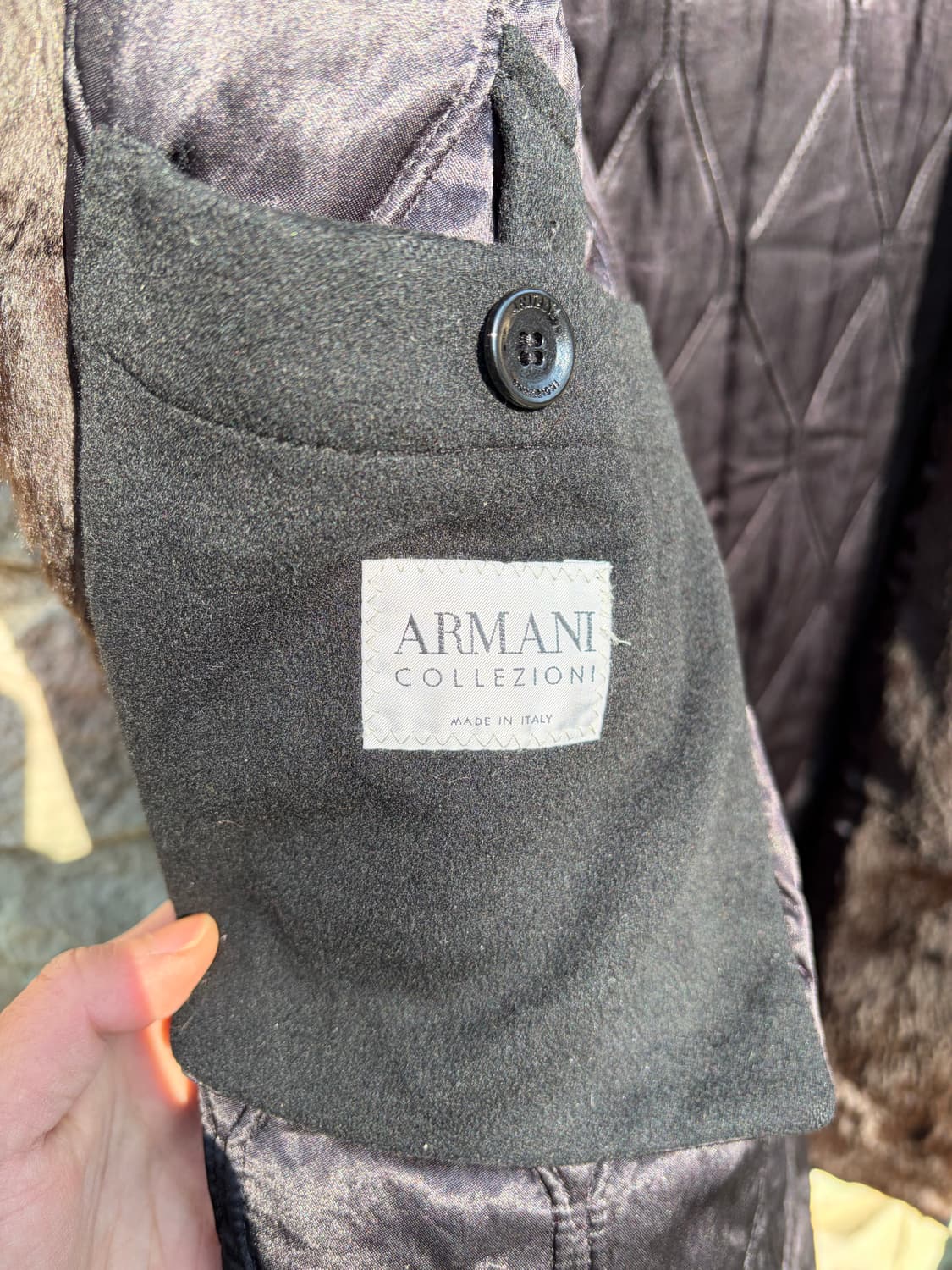 90s-00s 아르마니 꼴레지오니 퍼 트리밍 코트 상품이미지6