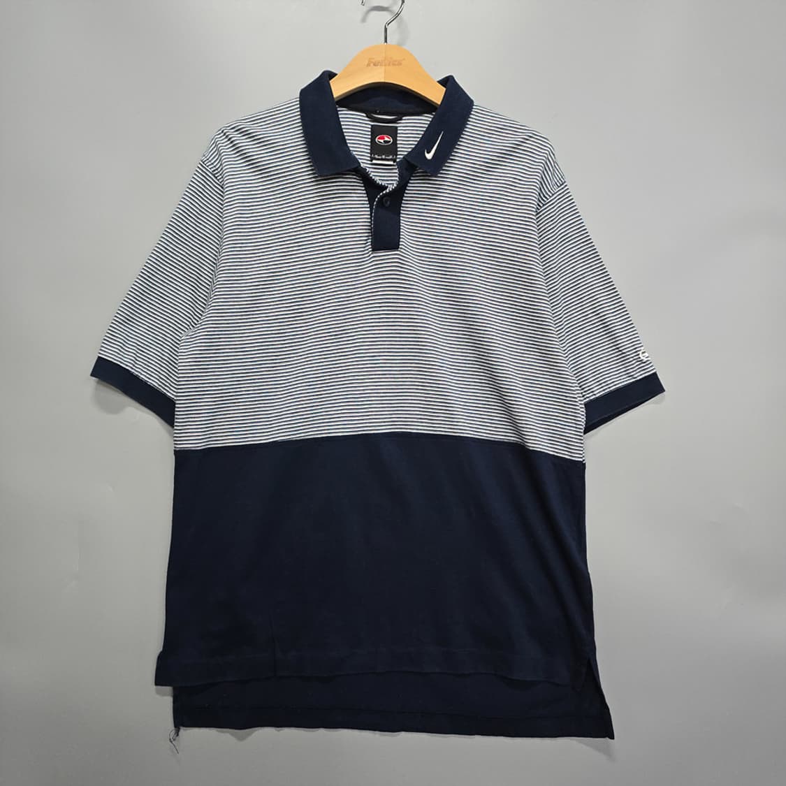 90-00s 나이키 NIKE 하프 스트라이프 반팔 카라티 100 상품이미지1