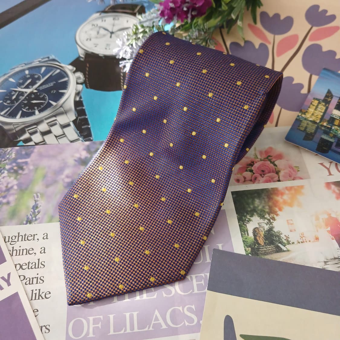 아쿠아스큐텀 실크 도트 자카드 넥타이 9.6cm A+등급 A19104
 상품이미지2