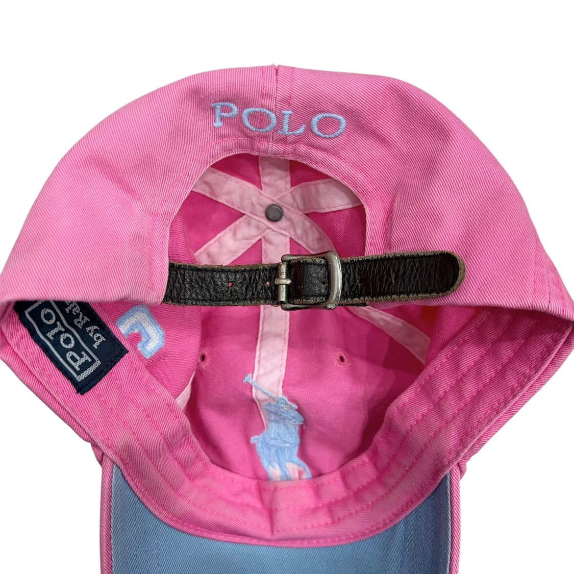 폴로 랄프로렌 빅포니 가죽 스트랩 핑크 볼캡 모자 상품이미지3