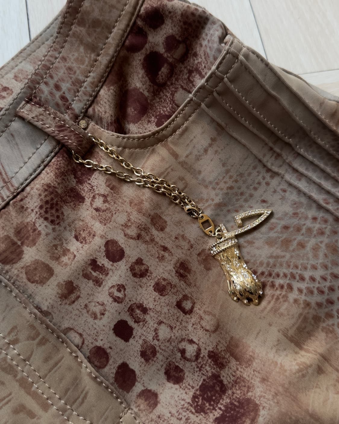 [GK] mixed pattern boot cut poly pants 상품이미지4