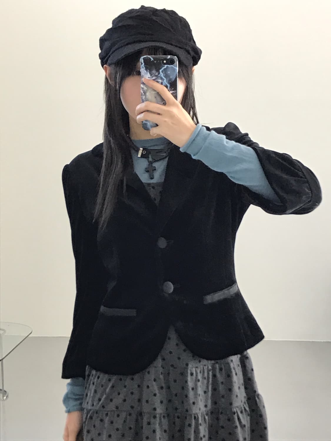 'Courreges' Black Velvet Blazers 상품이미지1