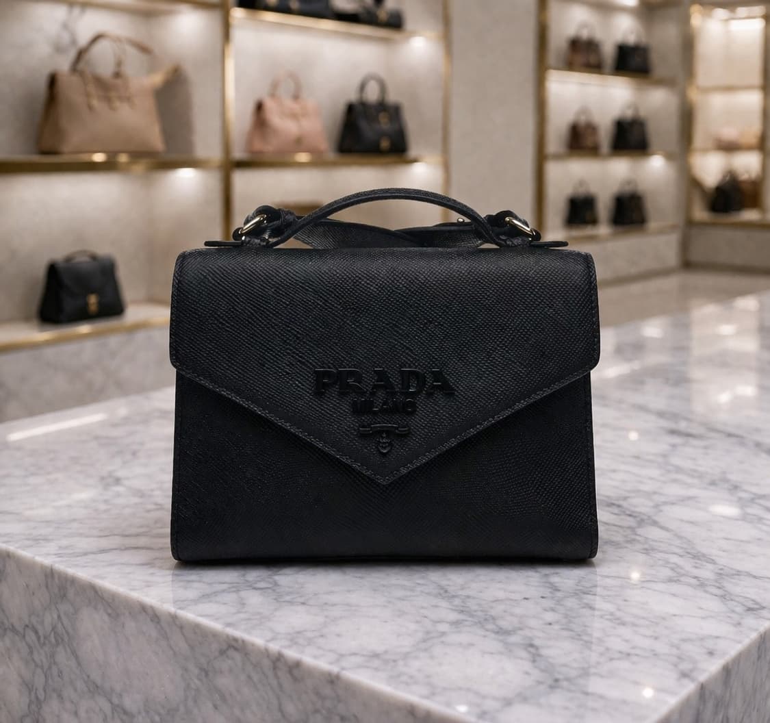 [A급] 프라다 모노크롬 사피아노 크로스백 블랙 판매합니다!!! 상품이미지1