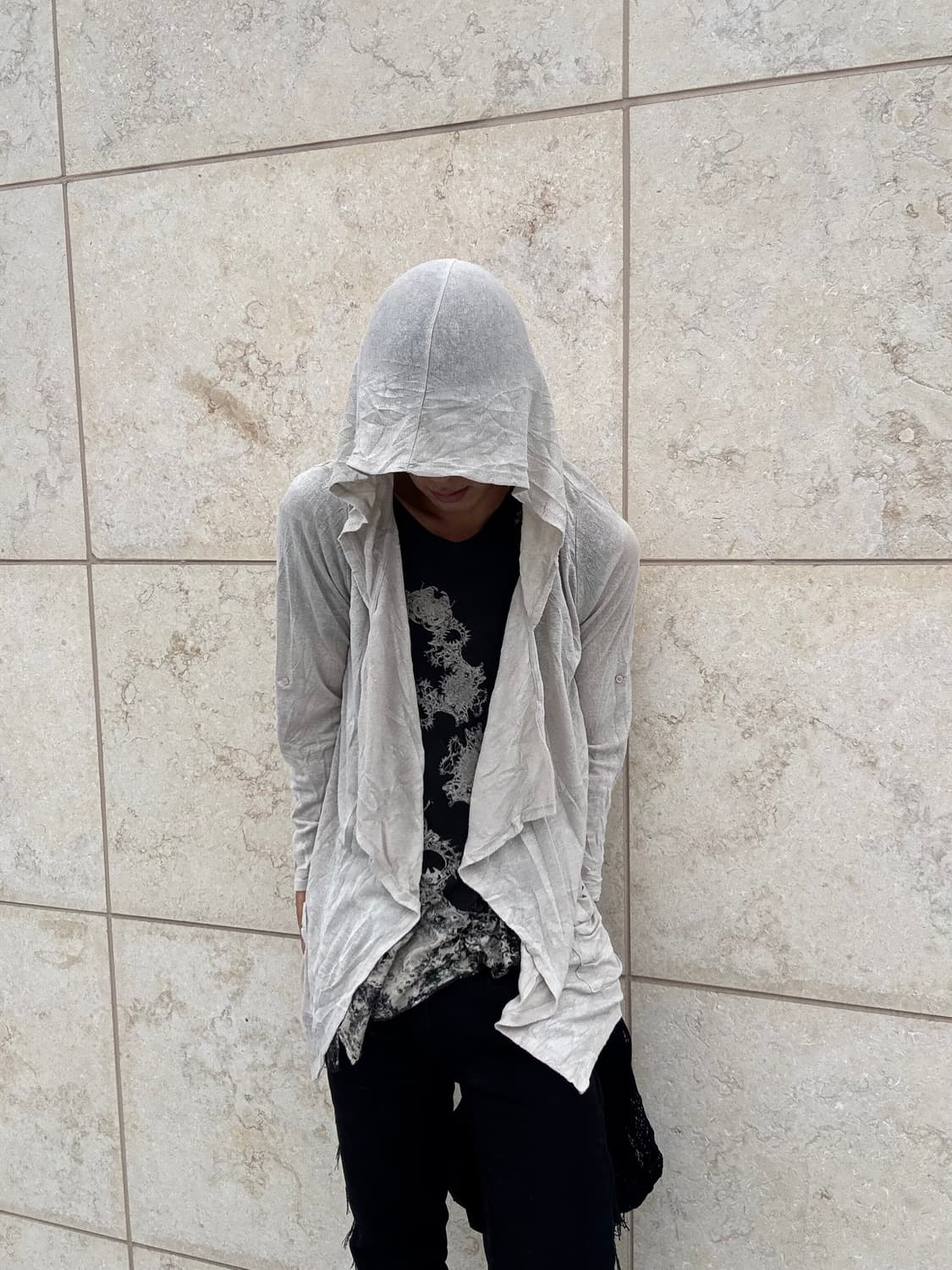 “Vintage”Draped Hoodie Cardigan 상품이미지4