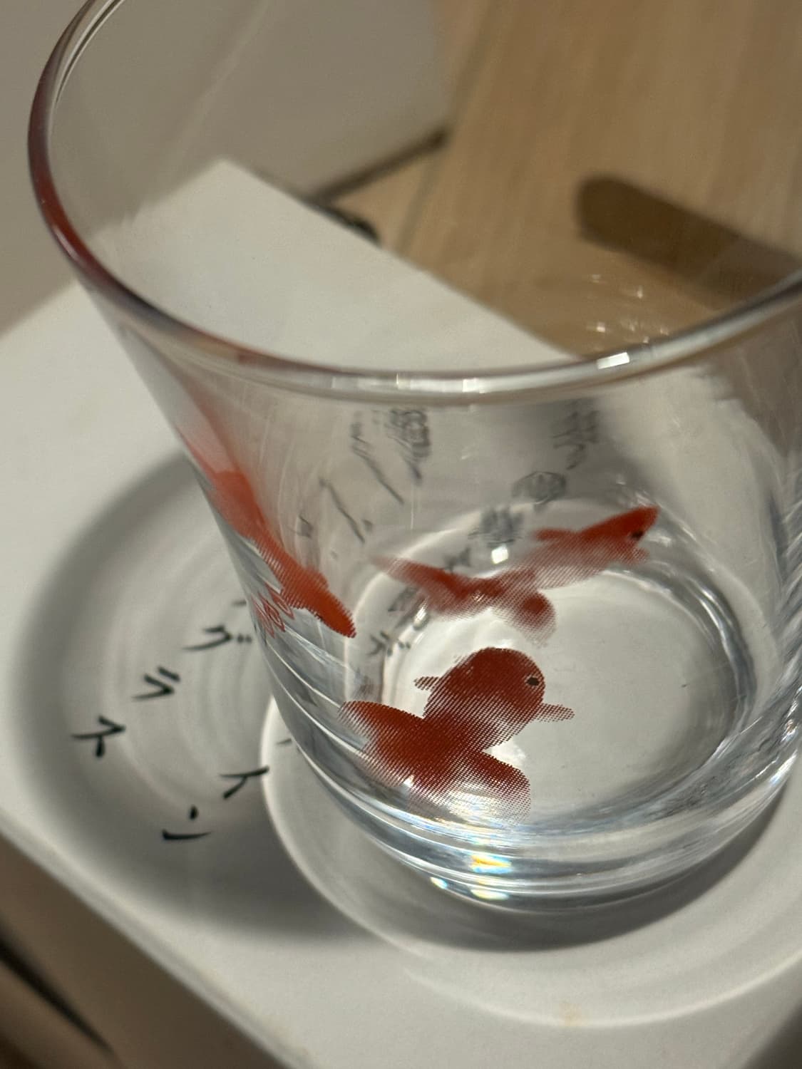 미사용 카타오카 츠루타로 금붕어 글라스 2p 상품이미지2