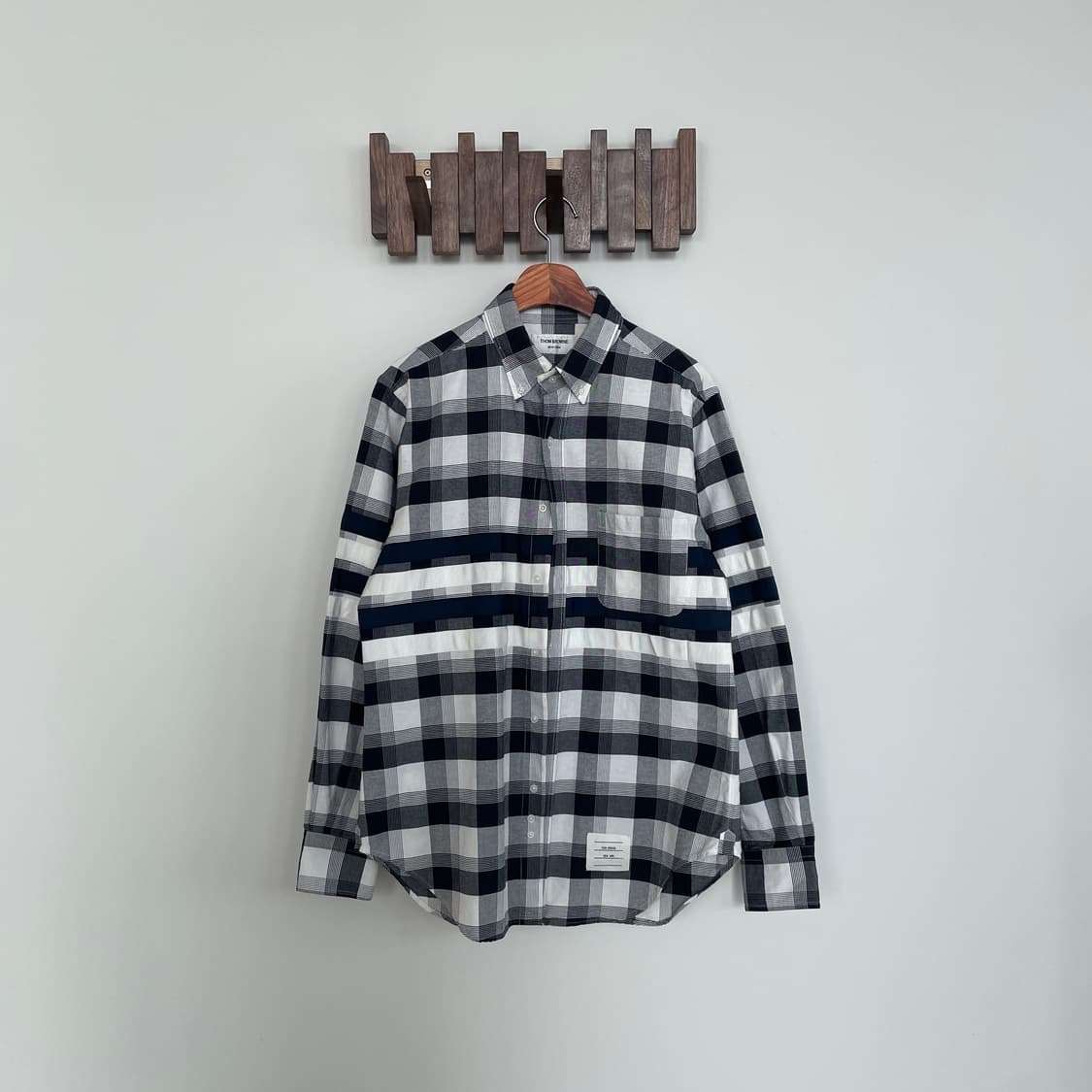 톰브라운 4선 완장 옥스포드 체크 셔츠 상품이미지2