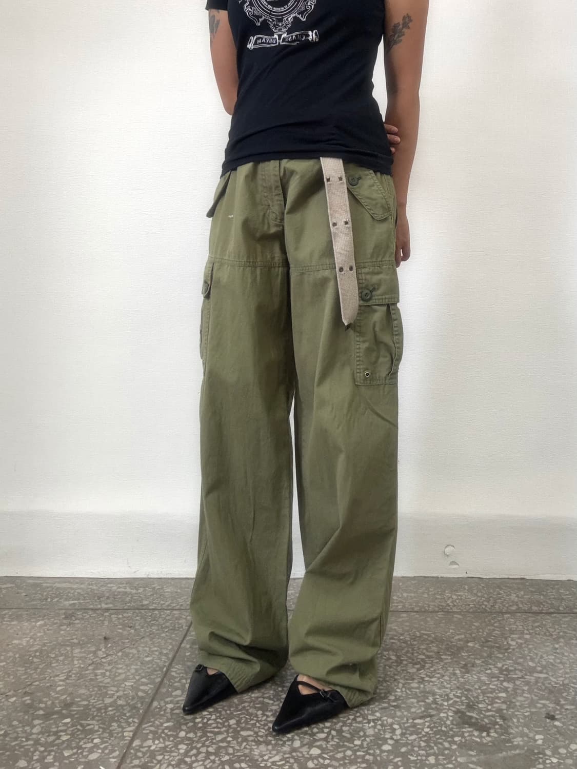 그런지 카키 카고팬츠 상품이미지2