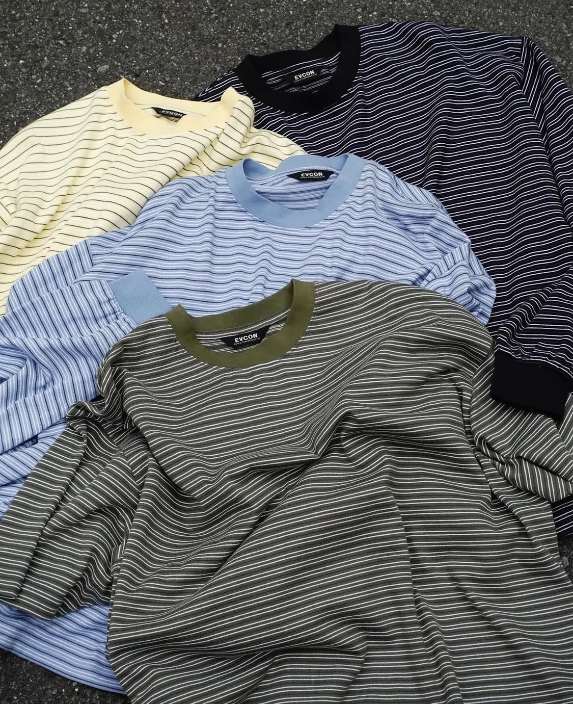 evcon border wide ss t-shirts khaki 상품이미지1