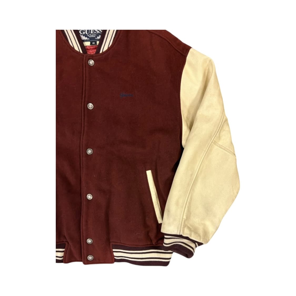 L) 게스 버건디 울 바시티 레더 스타디움 자켓 OJ-049 상품이미지3