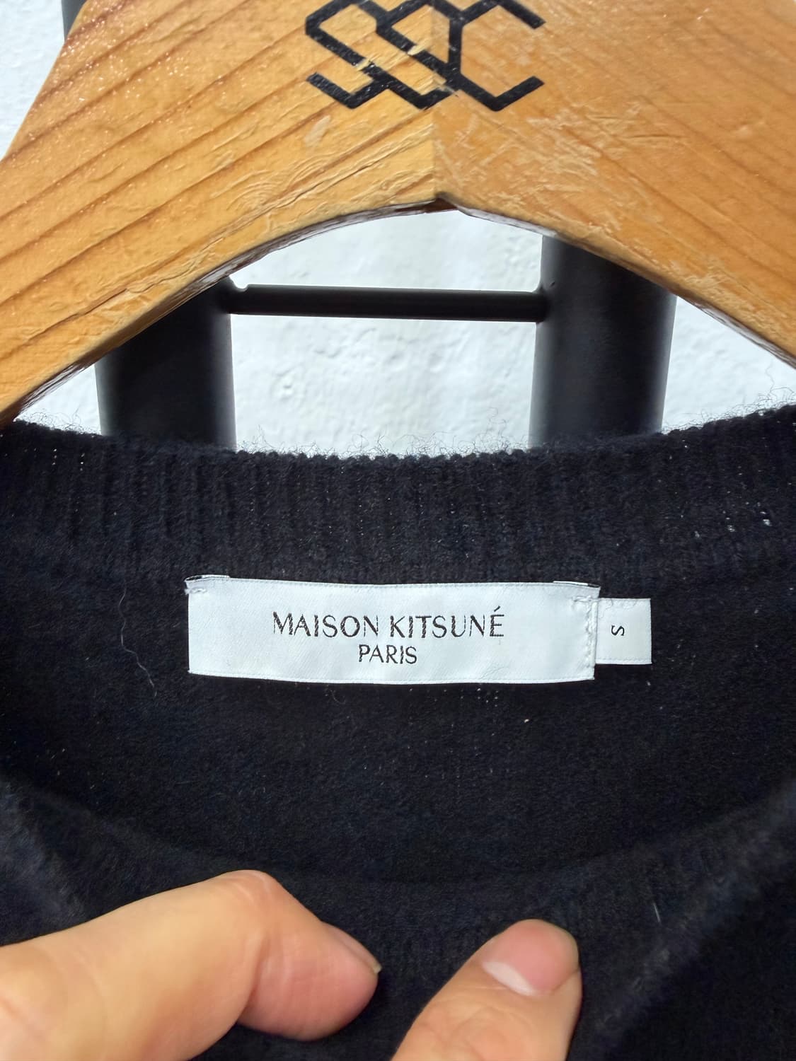 정품) 메종키츠네 여성 폭스 블랙 니트 S 상품이미지6