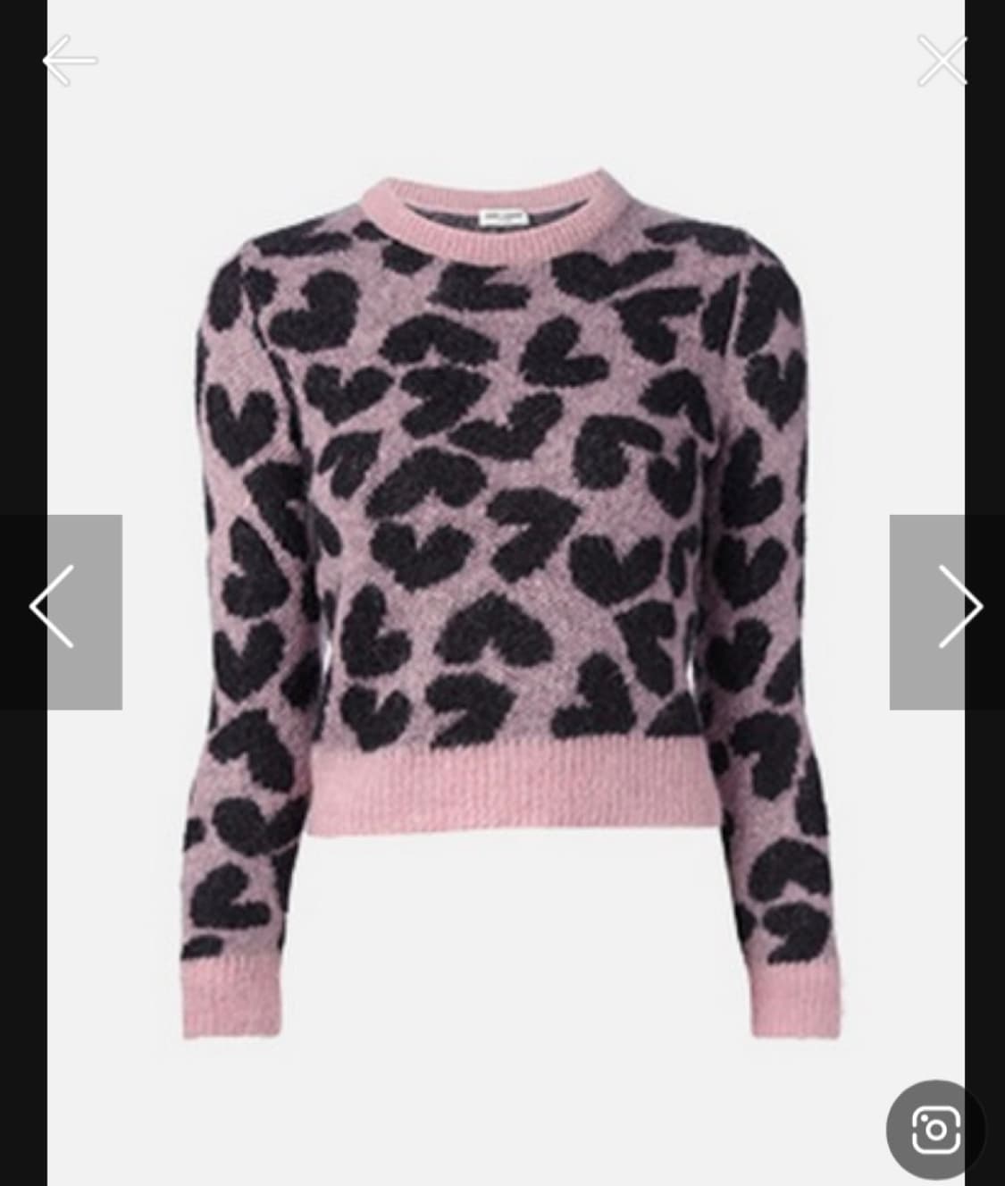 생로랑 하트 레오파드 모헤어 니트 상품이미지1