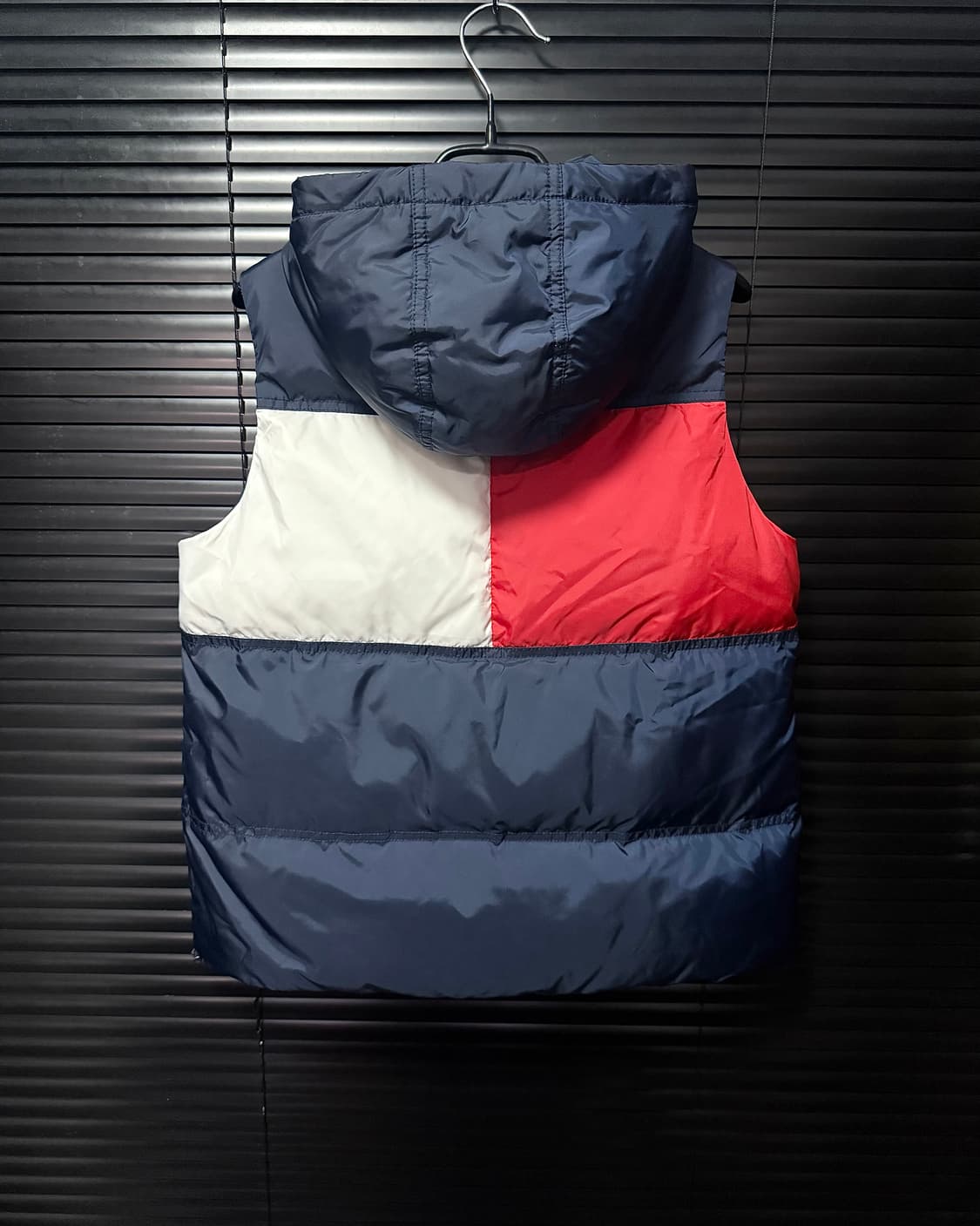 타미 힐피거 미국 USA 후드 패딩 조끼 네이비 남색 S 90 베스트 상품이미지4