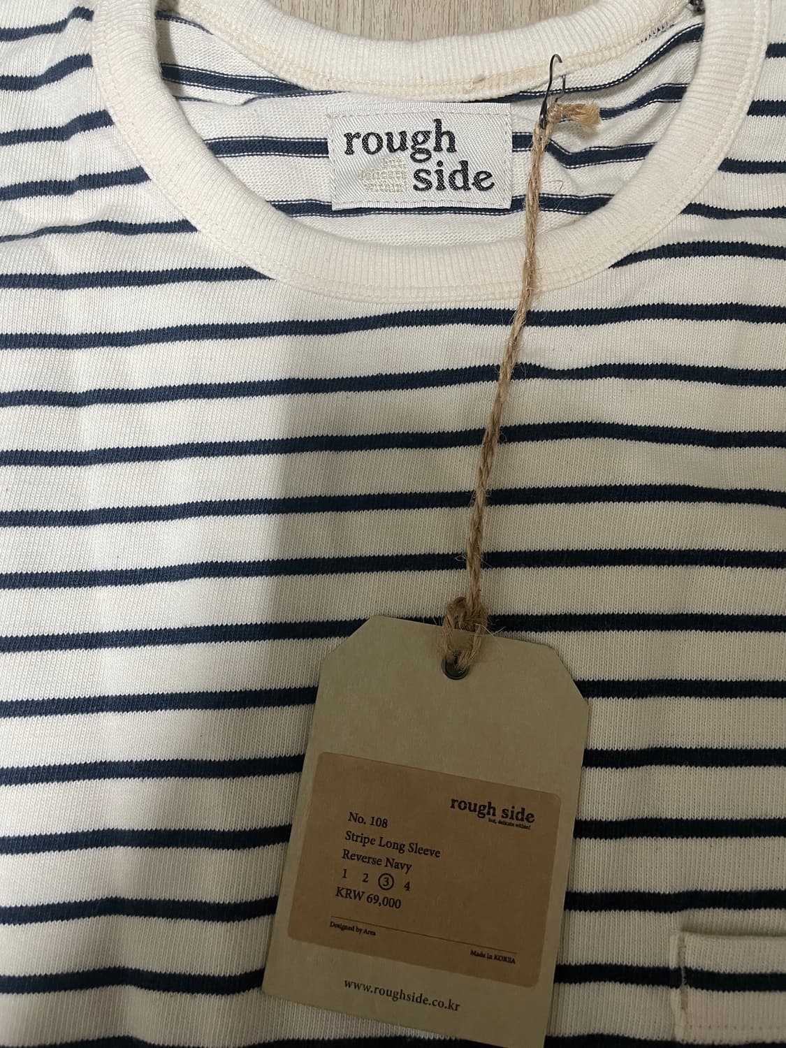 [2,3] 러프사이드 스트라이프 롱슬리브 네이비 2벌 상품이미지2