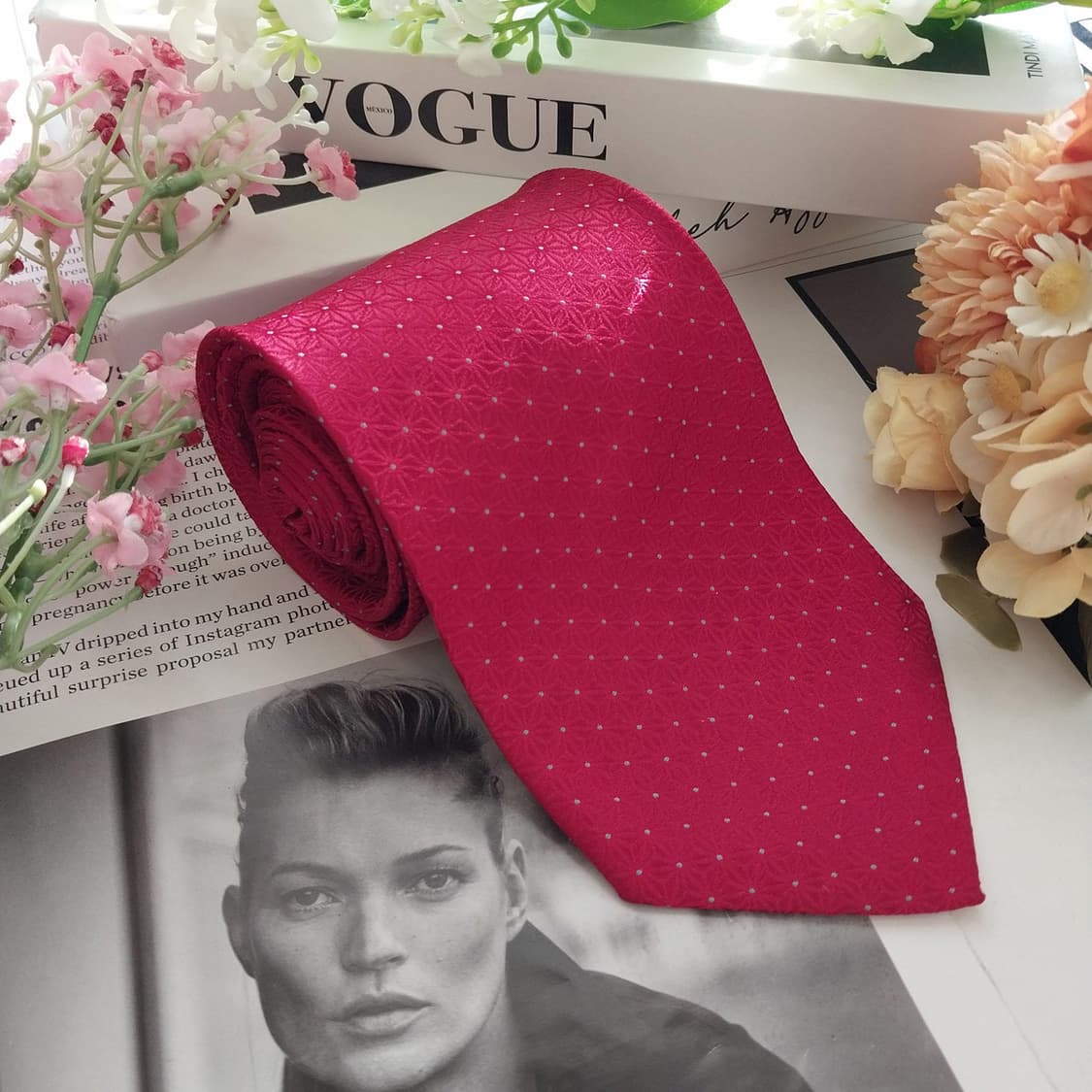 아쿠아스큐텀 실크 플로럴 자카드 넥타이 9.3cm A+등급 K1529
 상품이미지2