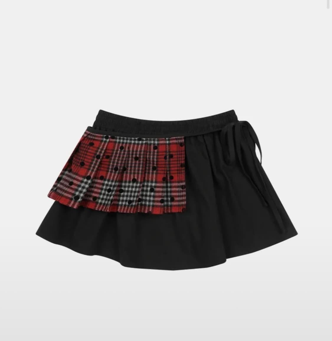 오헤시오 투웨이  미니 스커트 레드 블랙 상품이미지1