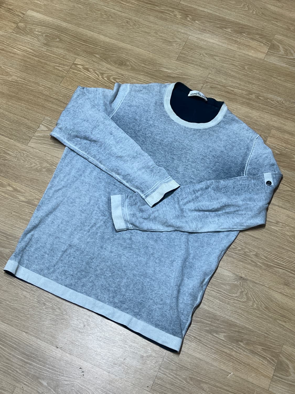 스톤아일랜드 빈티지 워싱 그레이/네이비 니트 xl 상품이미지4
