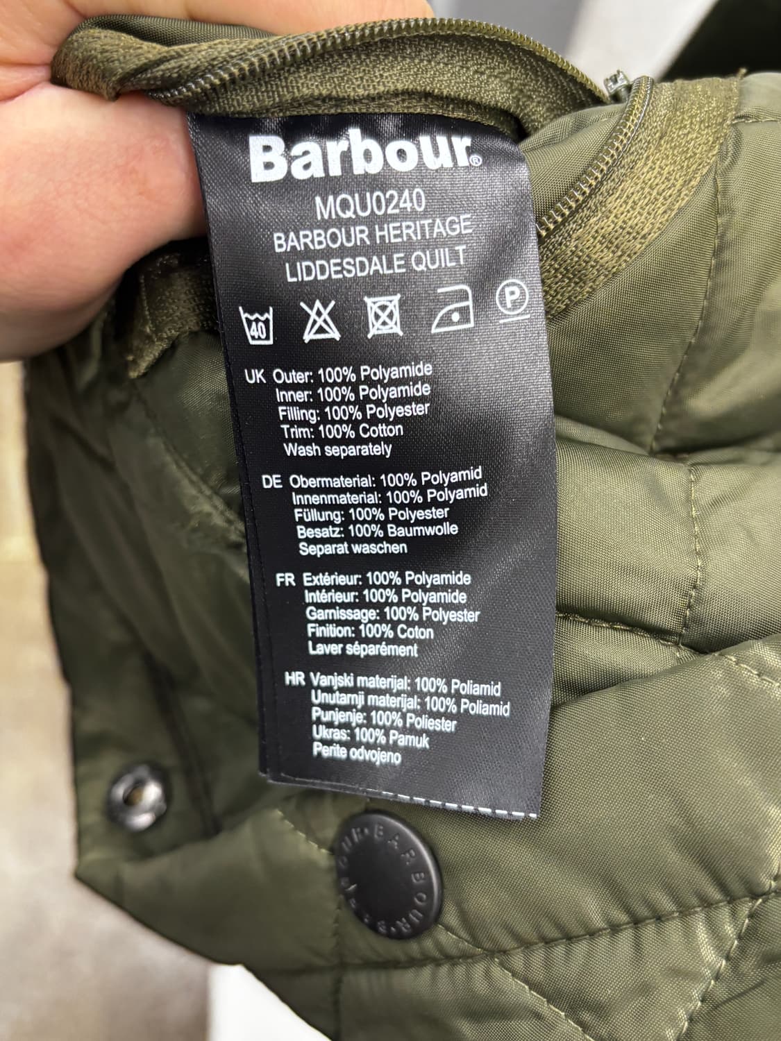 BARBOUR 바버 헤리티지 퀄팅 자켓 M 상품이미지5