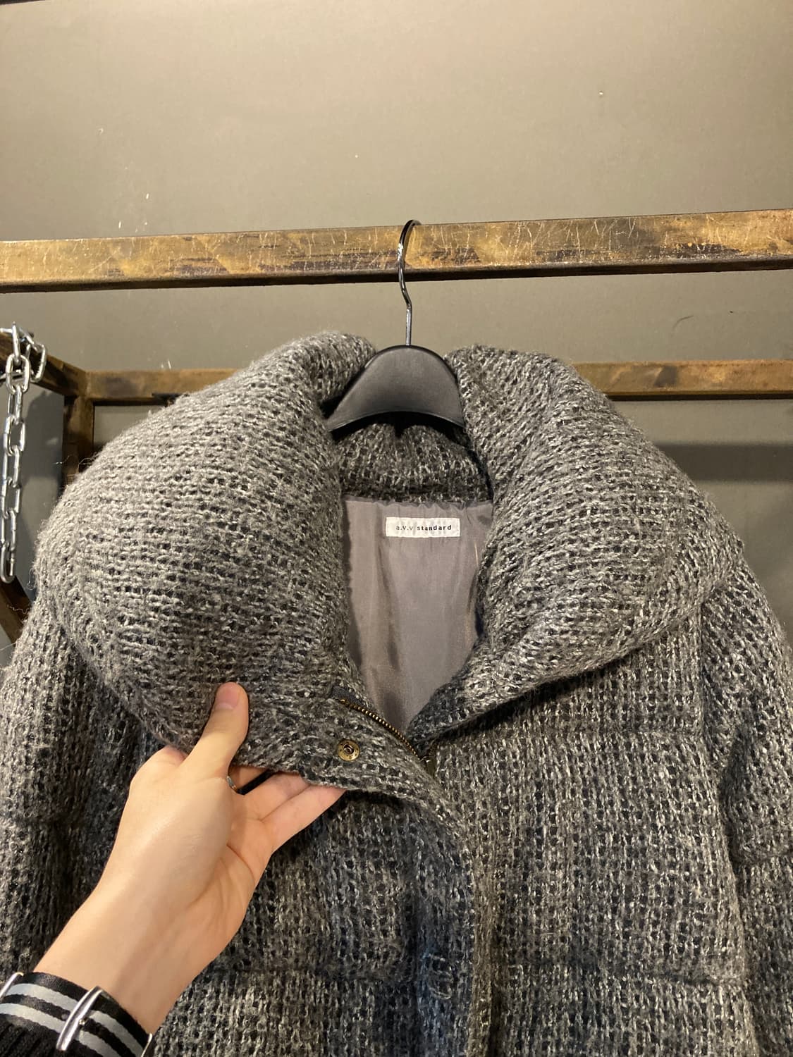 볼드 니트 패디드 자켓 상품이미지3