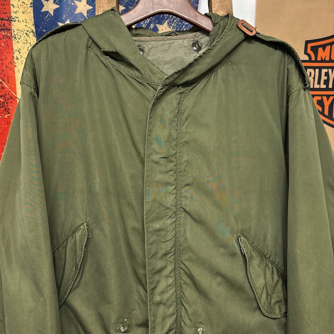 50s 오리지널 M-51 파카 1951년 초기생산 1세대 은지퍼 N434 상품이미지3
