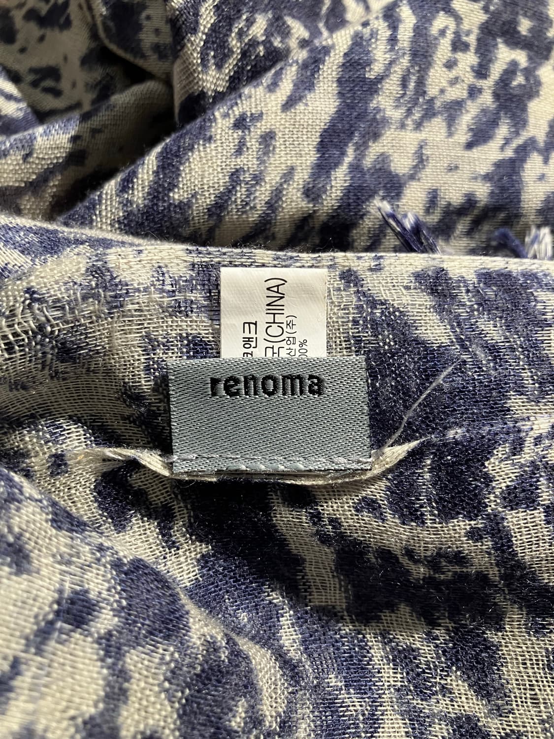Renoma 네이비 타이다이 시어 스카프 상품이미지5