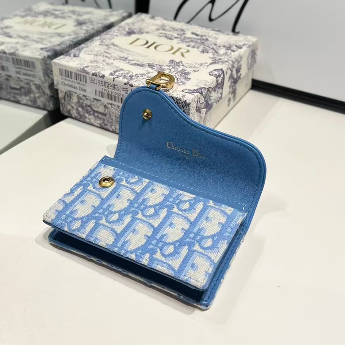 디올 새들 플랩 카드 홀더 그레이 디올 오블리크 자카드
 상품이미지2