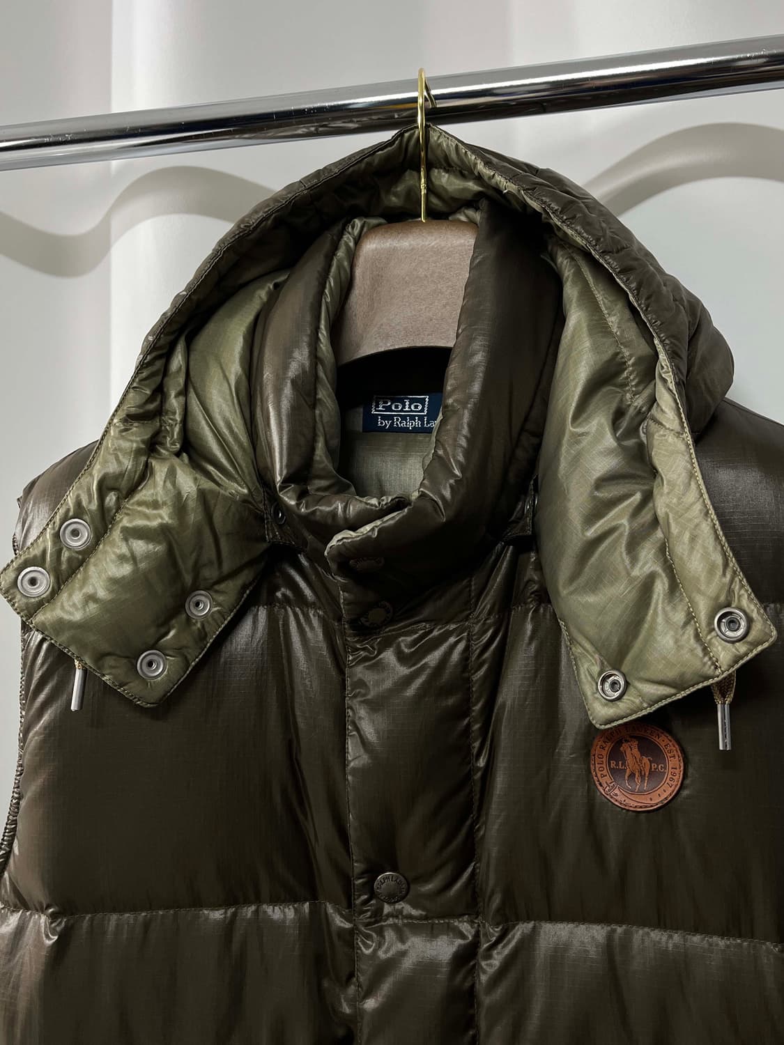 폴로 랄프로렌 우드브라운 쿠키와펜 립스탑 다운 베스트 자켓 상품이미지5