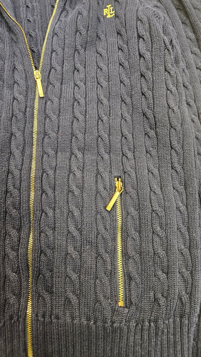 폴로 랄프로렌 케이블 니트 집업 네이비 S 상품이미지3