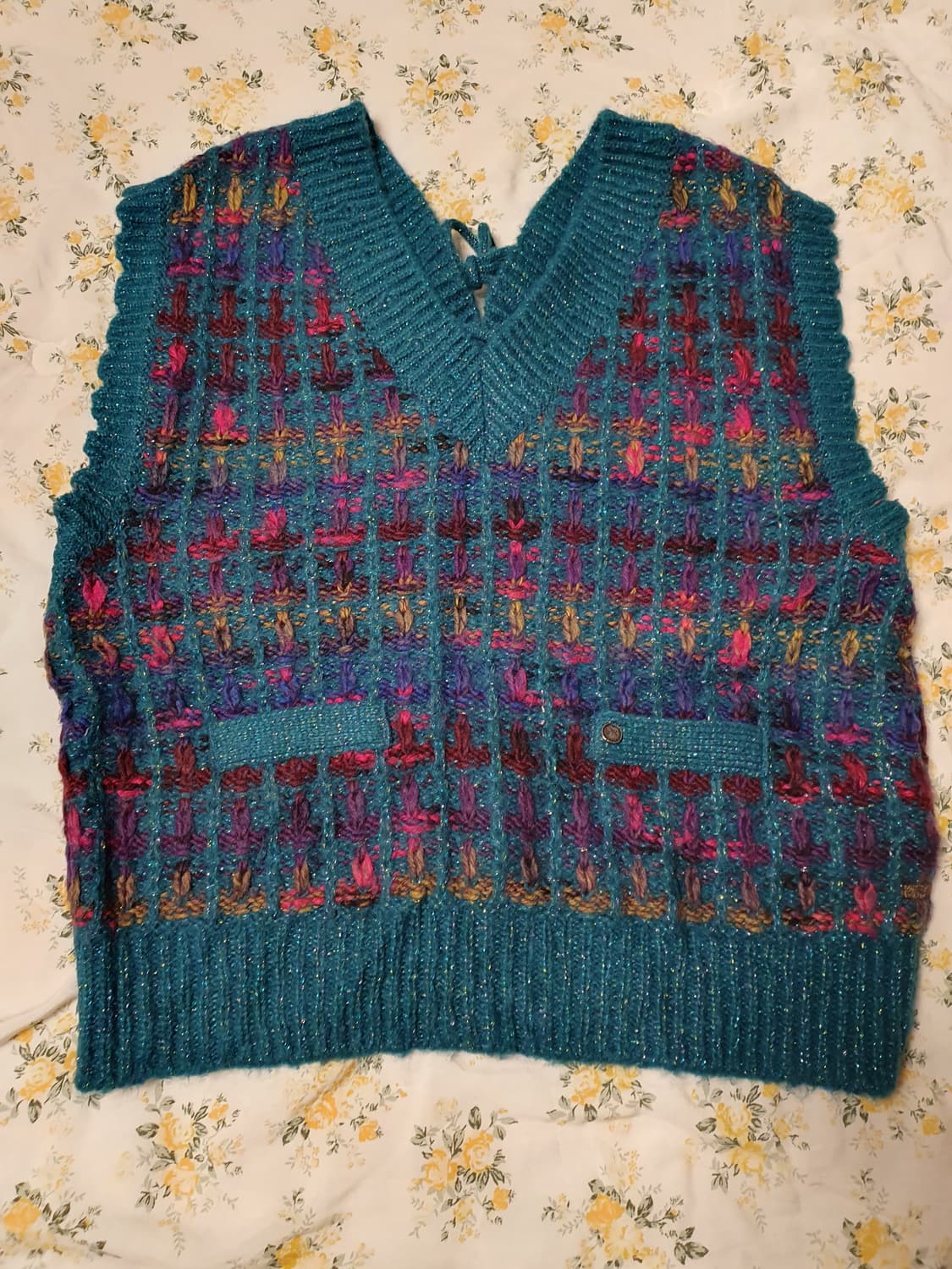 빈티지 색감 트위트 느낌 니트 베스트 상품이미지2