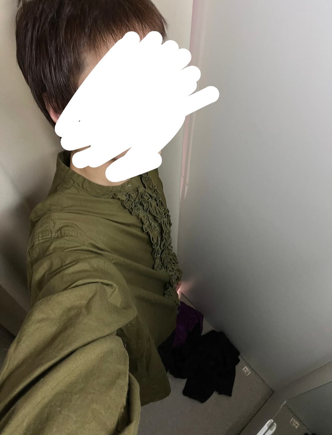 L 캐피탈 프릴 셔츠 올리브 상품이미지6