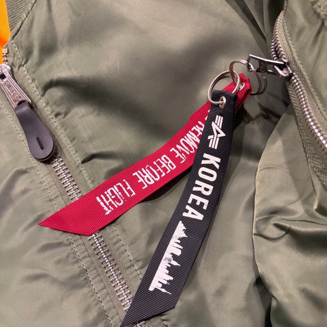 [L] 알파인더스트리 MA-1 마원 슬림핏 봄버 자켓 그린 D193 상품이미지4