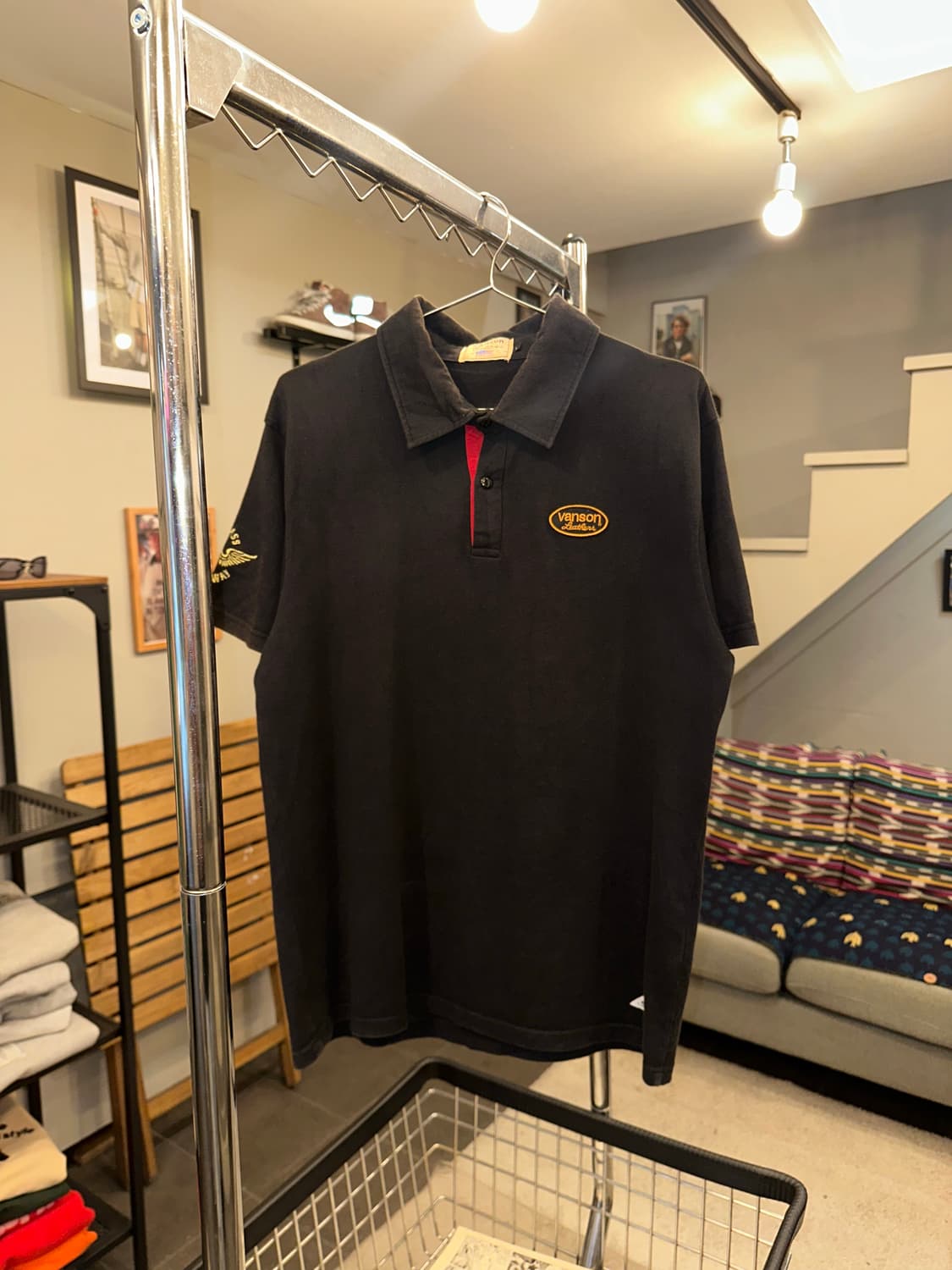 Vanson cotton speedways detail collar T 상품이미지5