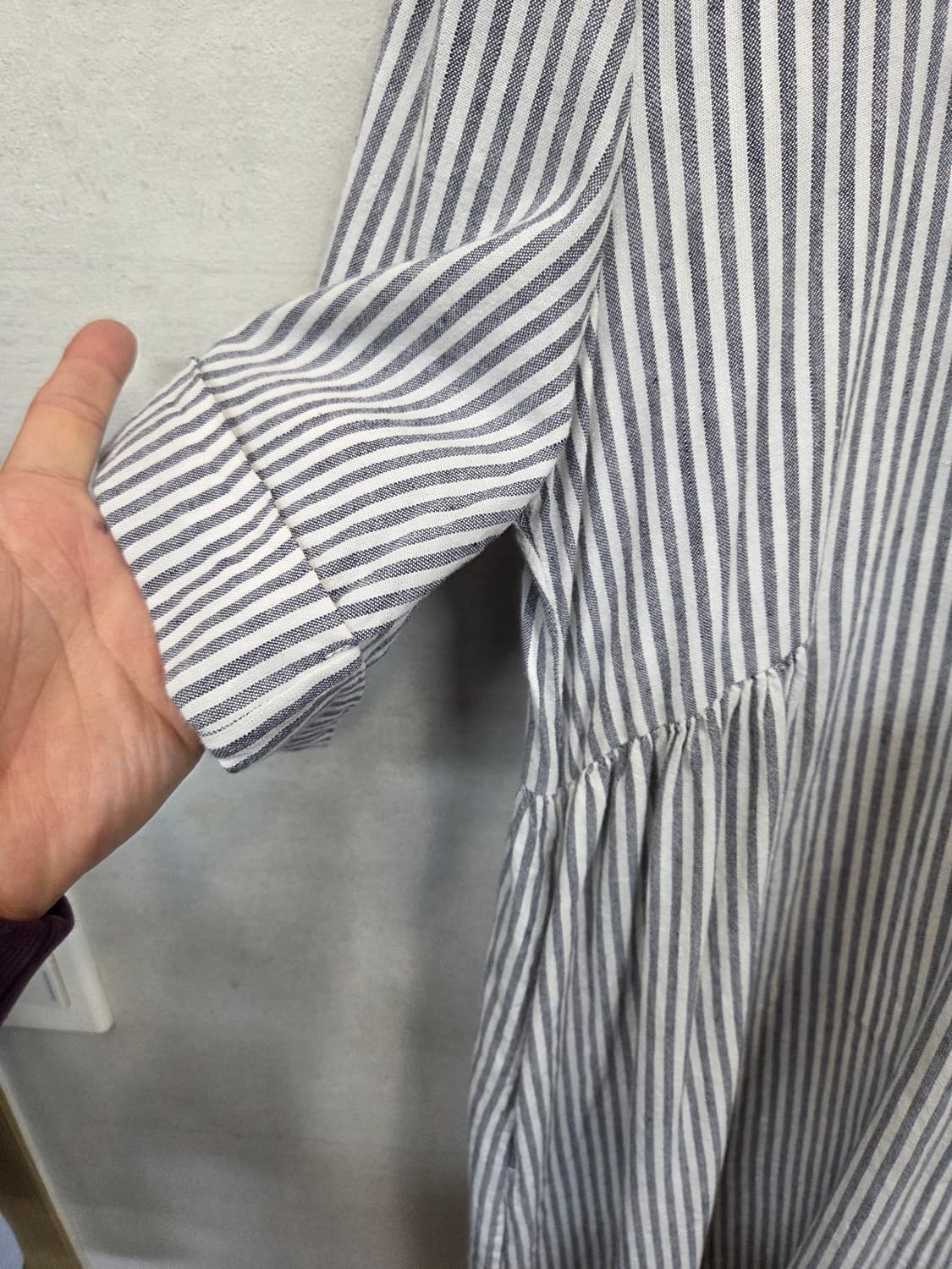 티미진스 스트라이프 린넨 카라 원피스 m 상품이미지6