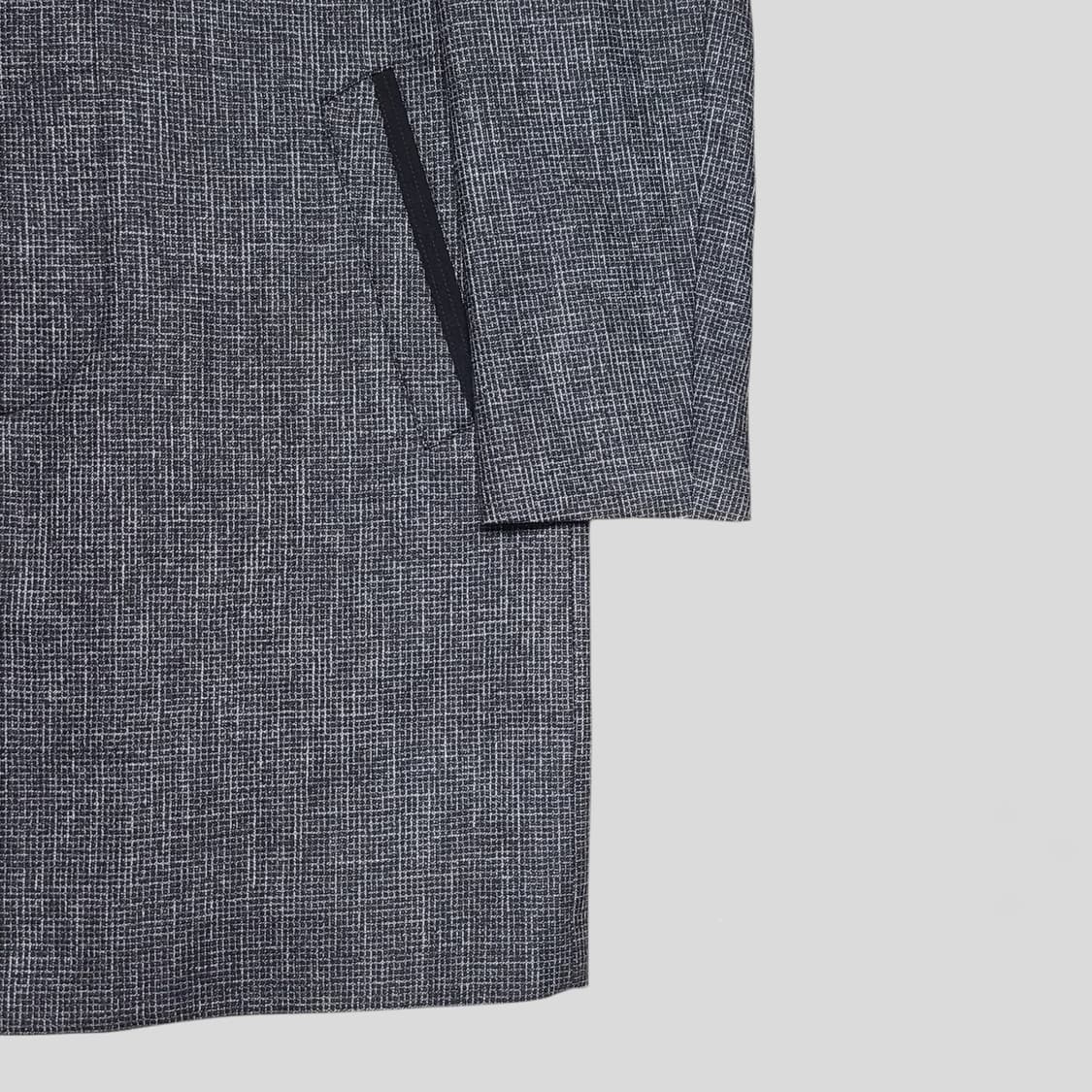 커스텀멜로우 그레이 잔체크 싱글코트 상품이미지3