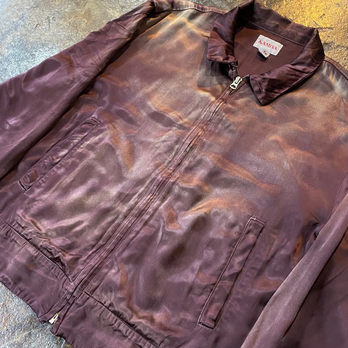 (M) KAMIYA 레이온 빈티지 블루종 자켓 상품이미지3