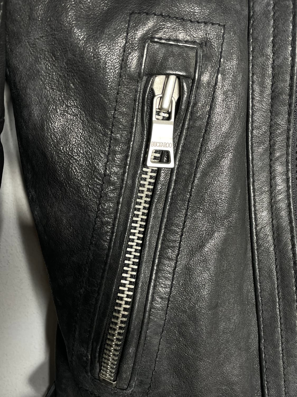 (BUCKAROO)버커루 블랙 가죽 라이더 자켓 상품이미지7