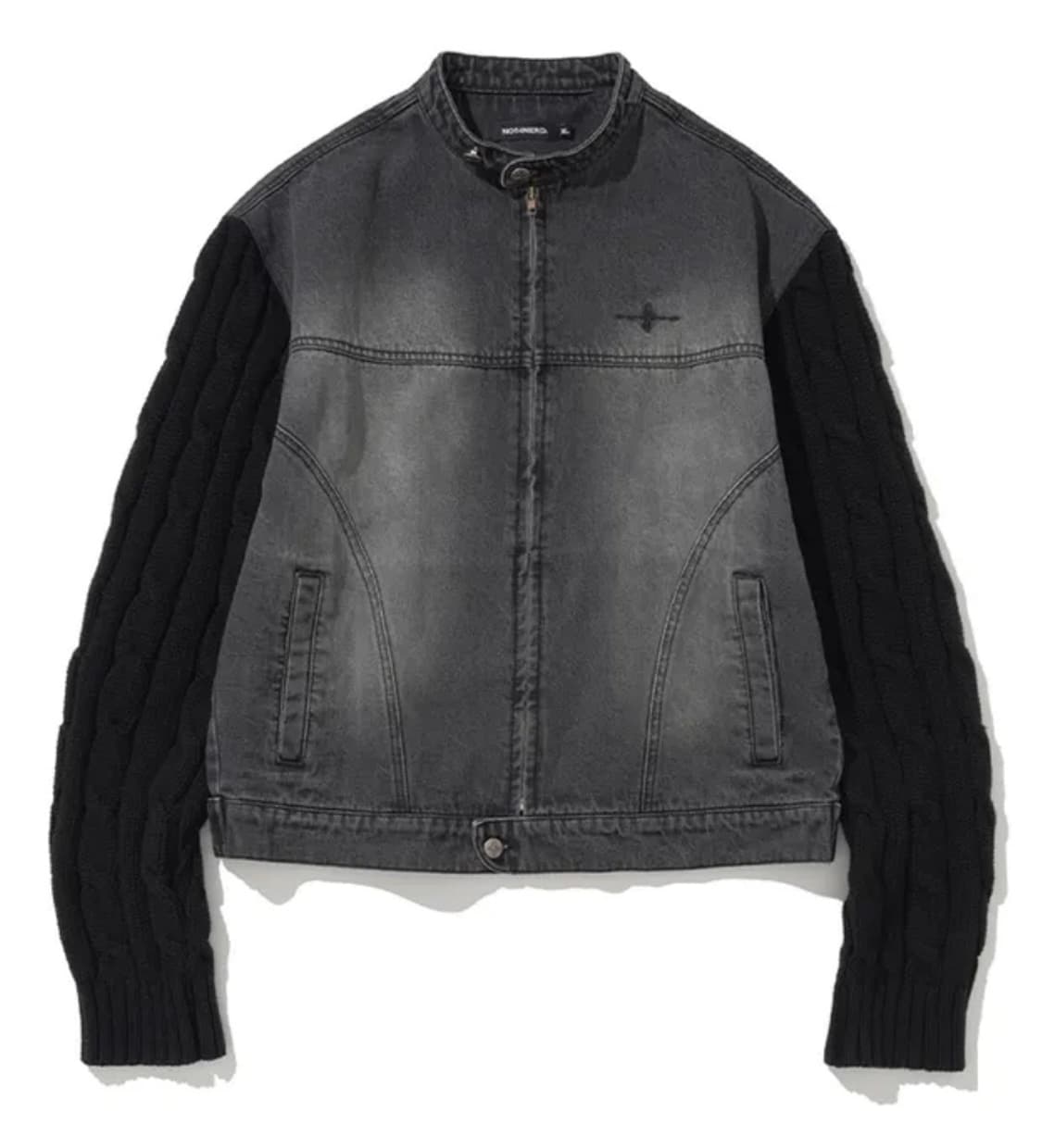 낫포너드 Knit Sleeve Denim Jacket - Black XL 상품이미지2