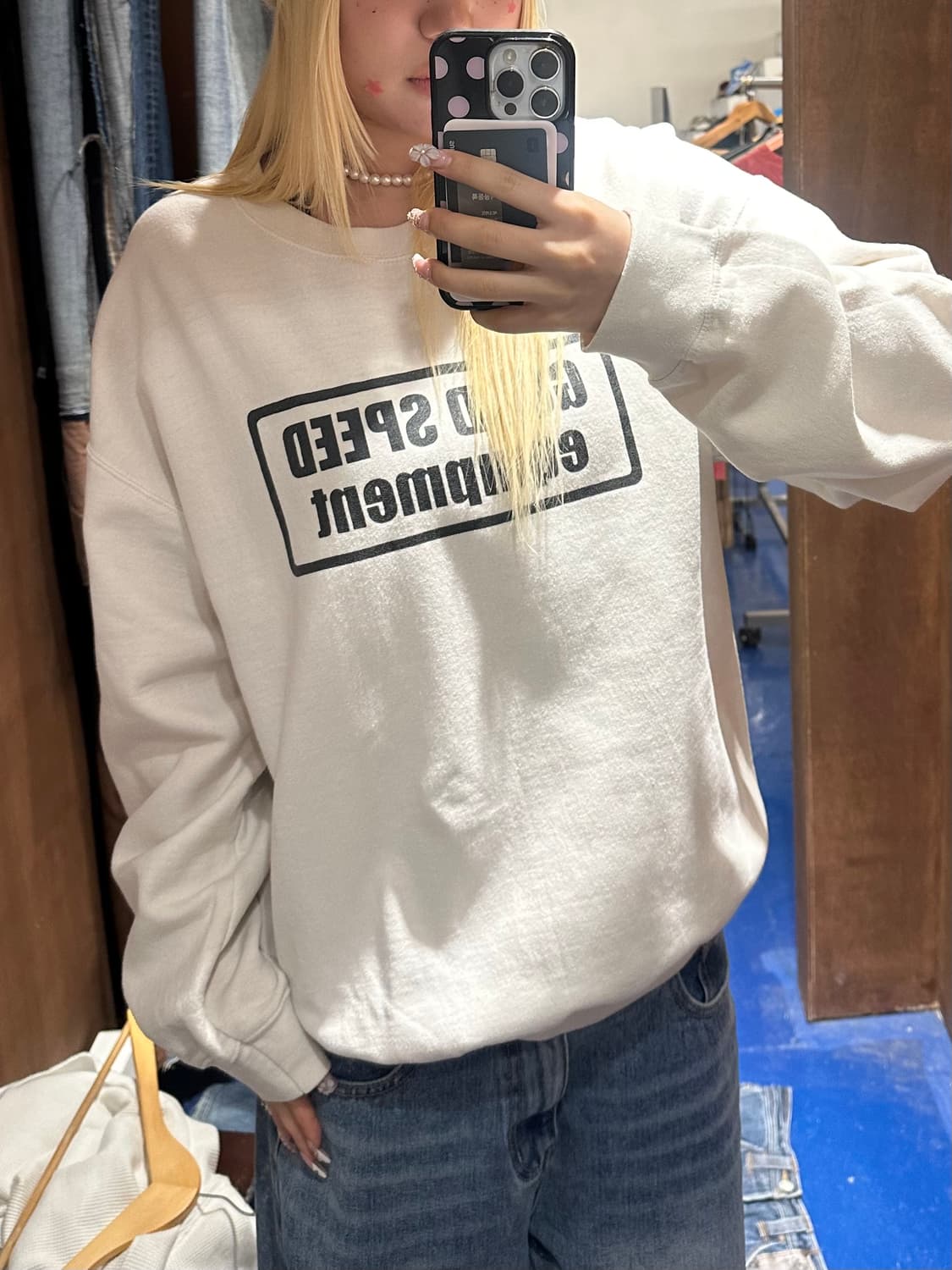 The evilact 스컬 맨투맨 상품이미지1