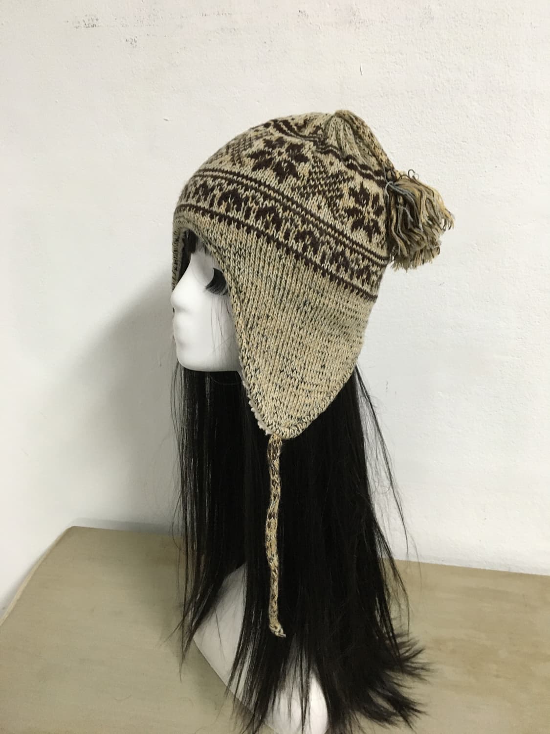  pom snow pattern knit beanie 상품이미지1